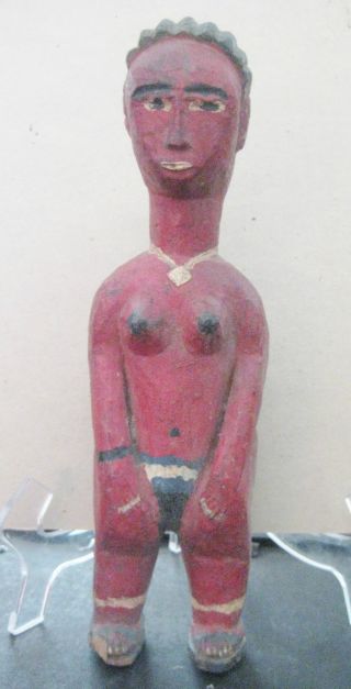Antique Baule Female Figure Colonial Colon Africa Ivory Coast photo