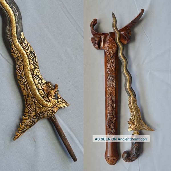 New Keris Naga 13 Luk Gold Madura Kriss Kris Krissen Rn02 Pacific Islands & Oceania photo