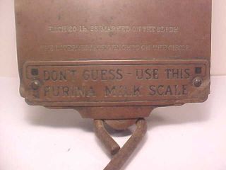 Rare Antique Advertising Purina Cow Chow Brass Milk Scale Dairy Cattle Scale photo