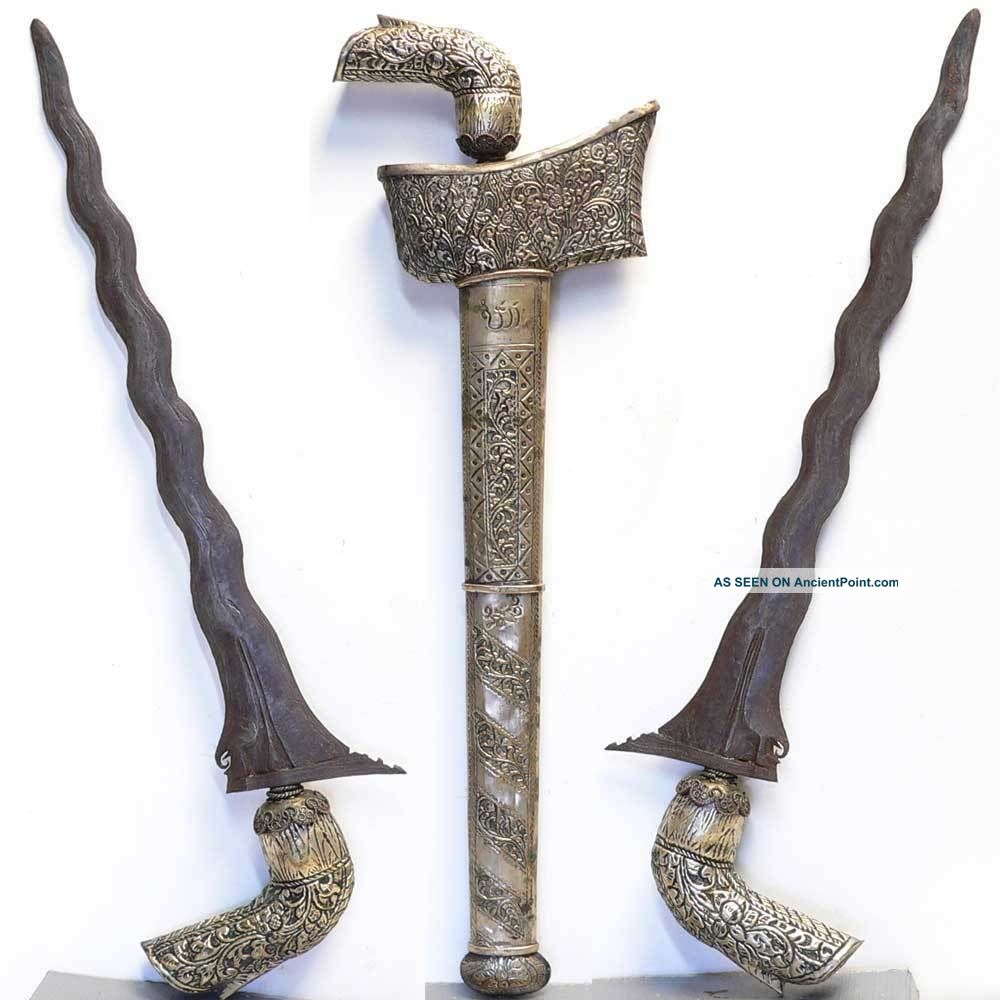 Antique Kris Keris Sumatra Indonesia Malaysia Aceh Tribe Tribal Dagger Bugis Pacific Islands & Oceania photo