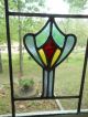 A289 Older & Pretty Multi - Color English Leaded Stained Glass Window 3 Available 1900-1940 photo 4