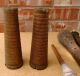 Of 5 Vintage Antique Wooden Thread Spool Bobbins - Wood Mill Bobbins - Spindle Primitives photo 2