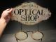 Primitive Vintage Antique Style,  Tin Optometry Folk Art Trade Merchant Sign Primitives photo 4