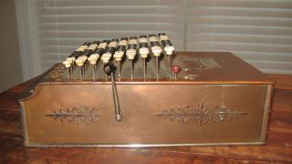 1920 Felt & Tarrant Comptometer Shoebox Copper Adding Machine Vtg Antique: Works photo