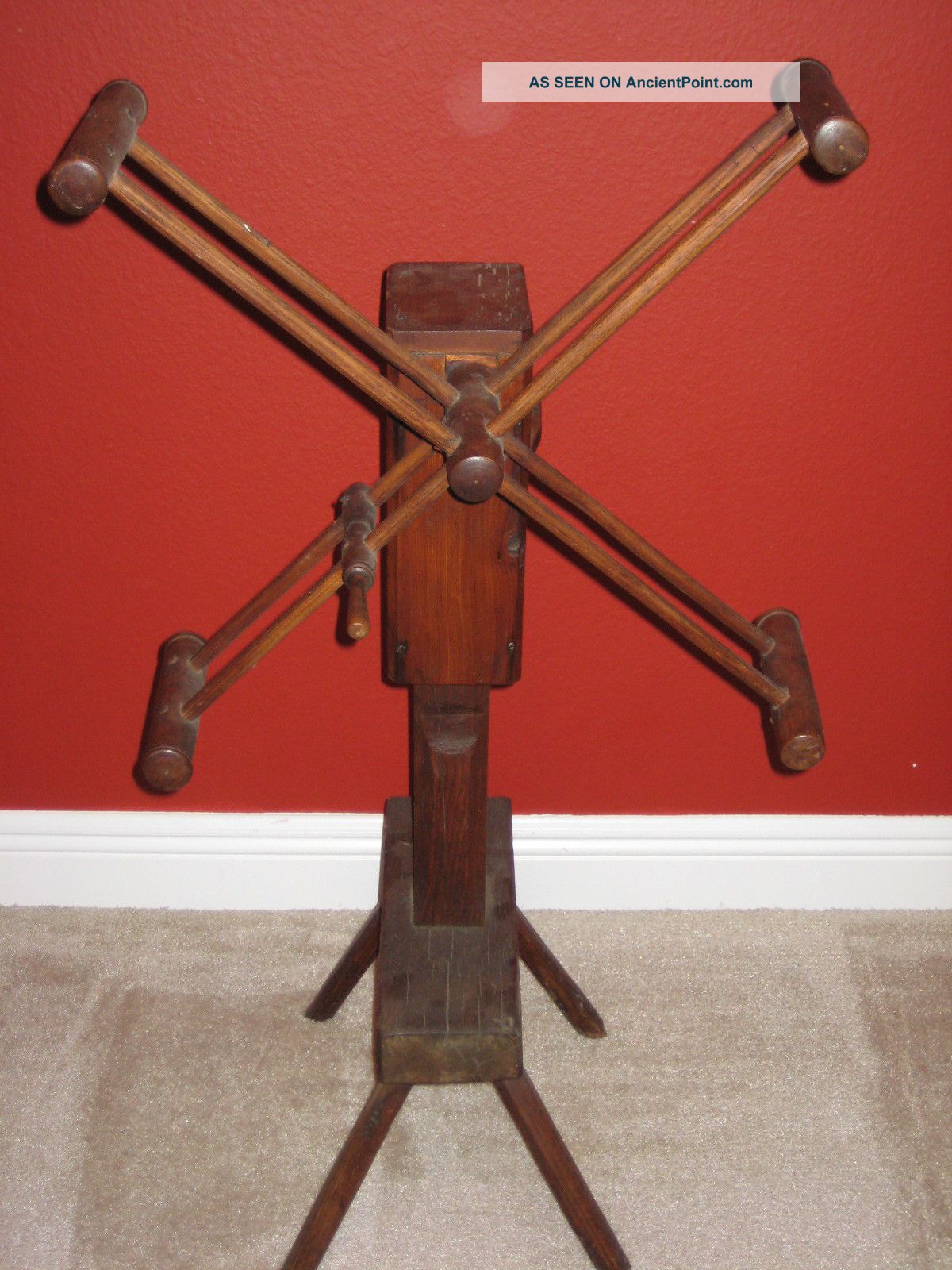 Antique Floor Yarn Winder With Measuring Dial Primitives photo