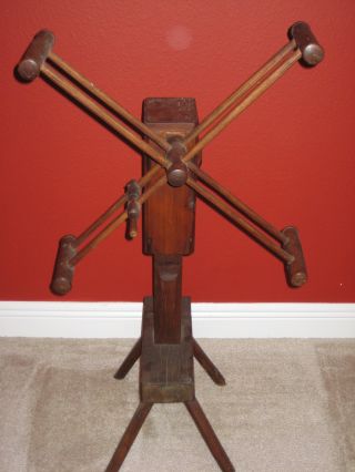 Antique Floor Yarn Winder With Measuring Dial photo
