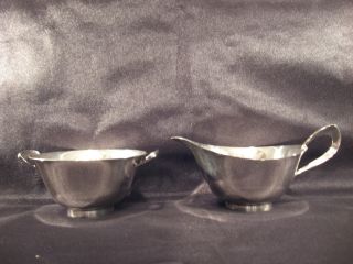 Reed,  Barton,  X80,  Vintage,  Solid,  Sterling,  Silver,  Creamer,  And,  Sugar,  Bowl, photo