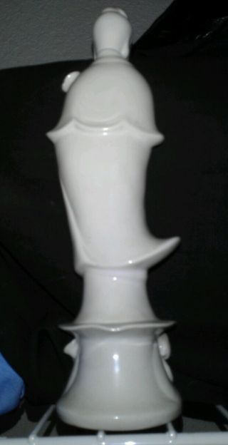 Antique Chinese Blanc De China White Porcelain Statues Of Quan - Yin 9 