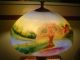 Antq.  Exceptional Reverse Painted Scenic Jeannette Lamp Brilliant Color Lamps photo 3