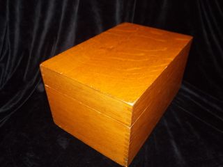 Vintage Globe Wernicke File Recipe Box Peerless Tray 7410 C Wooden Dovetail photo