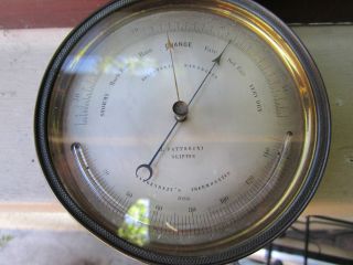 Holosteric Barometer Brass Marked J Fattorini Skipton 12.  5cm Diam photo