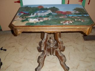East Lake Antique Table Country Folk Art Style - - Local Pickup Only photo