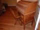 Vintage Anqiue Childrens Oak Roll Top Desk With Matching Chair 1900-1950 photo 3