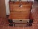 Refinished Dome Top Victorian Steamer Trunk Antique Chest With Straps & Buckles 1800-1899 photo 7