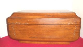 Vintage Marquetey Wood Dome Top Box. .  9 1/2 Tall,  18 Wide photo