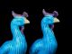 Rare And Large Antique Chinese Turquoise Glazed Peacocks,  Ca.  1900 Perfect Birds photo 4