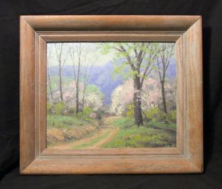 Oil Painting Dale Bessire 1892 - 1974 Spring Roadside Listed Artist photo