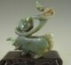 570g Antique Chinese Old Hetian Jade Statue With Elephant Turtle And Crane Other photo 4