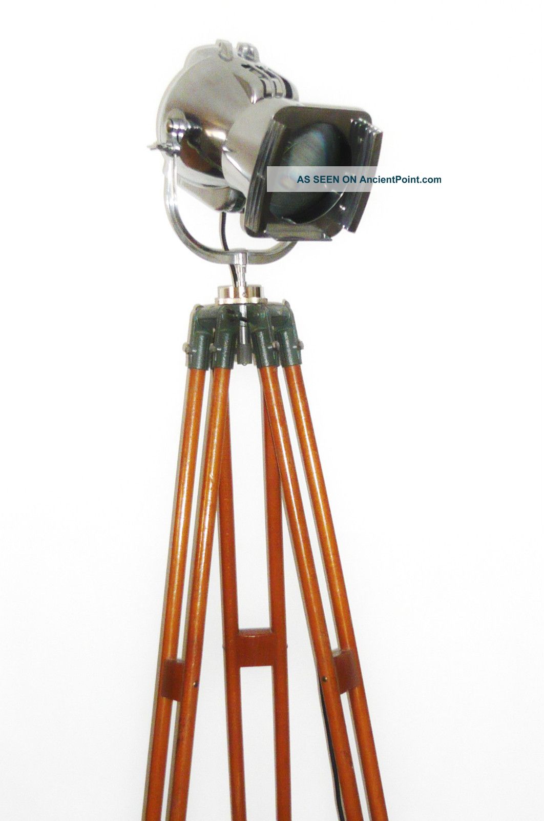 Antique Theatre Lamp Floor Spot Light Industrial Deco Silver Eames Mid Century Art Deco photo
