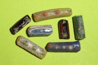 Ancient Roman Mosaic Glass Beads Jewelry Necklace Artifact Antique Vf photo
