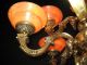 Antique Solid Bronze & Real Alabaster 9 Light Chandelier From The 1950s Chandeliers, Fixtures, Sconces photo 10
