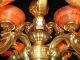 Antique Solid Bronze & Real Alabaster 9 Light Chandelier From The 1950s Chandeliers, Fixtures, Sconces photo 6