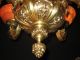 Antique Solid Bronze & Real Alabaster 9 Light Chandelier From The 1950s Chandeliers, Fixtures, Sconces photo 7
