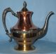 Antique Brass Copper Pewter Coffee Teapot Finialscrolls Circa 1900 Metalware photo 2