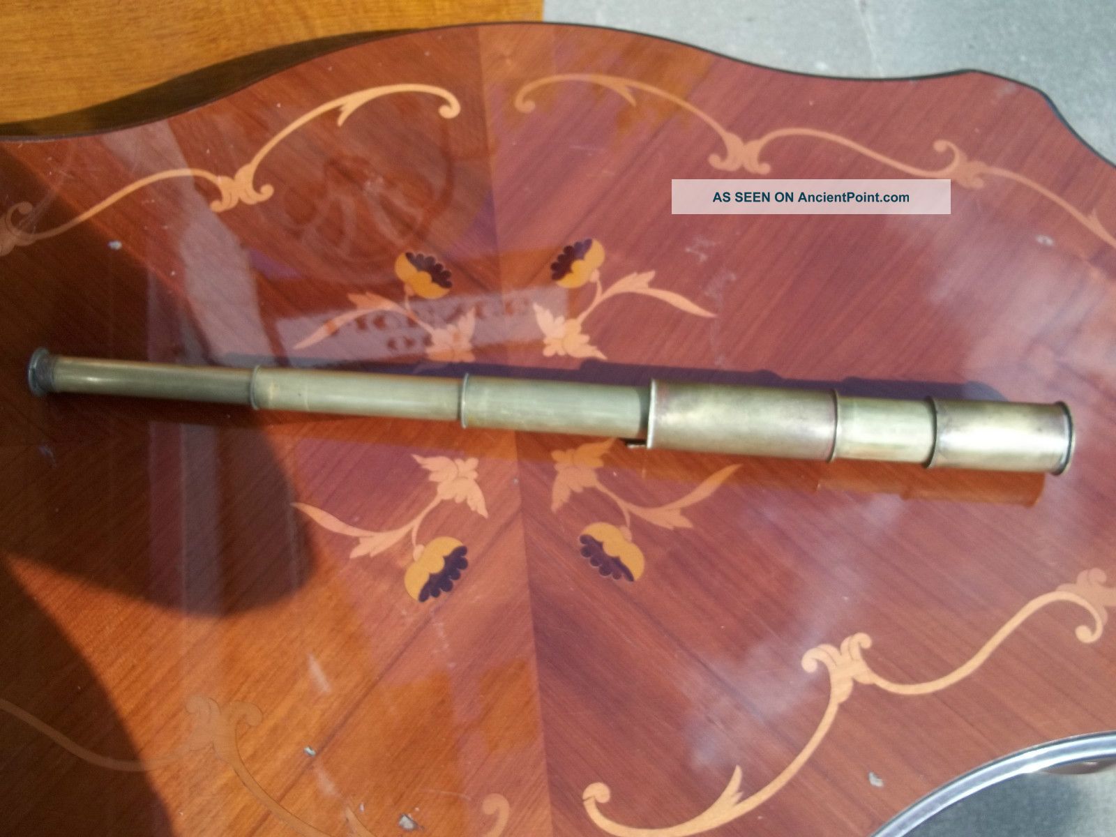 Antique Solid Brass 4 Section Telescope In A Very Other photo