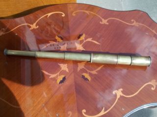 Antique Solid Brass 4 Section Telescope In A Very photo