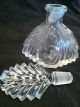 Vintage Irice Czech Crystal Glass Perfume Bottle Cinderella Dress Shape Bottom Perfume Bottles photo 5