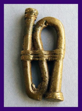 19thc Akan Gold Weight In The Form Of A Rope photo