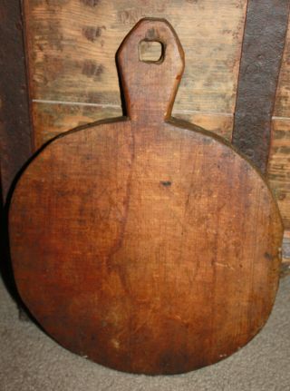 Antique Country Primitive Carved Wooden Breadboard,  Cheese Board 19th Century photo