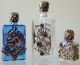 Decorative Glass & Silver Cased 5 Jeweled Mini Perfume Bottle Set 80s Collection Perfume Bottles photo 4