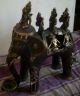 Rama Lakshman Sita Hanumaan Hanuman Monkey Ape God On Elephant Tribal India Art Metalware photo 10
