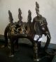Rama Lakshman Sita Hanumaan Hanuman Monkey Ape God On Elephant Tribal India Art Metalware photo 2