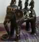 Rama Lakshman Sita Hanumaan Hanuman Monkey Ape God On Elephant Tribal India Art Metalware photo 8