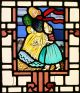 3 Edwardian Leaded Hand Painted Stained Glass Windows / Can Ship Worldwide 1900-1940 photo 1