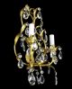 Pair Regency Florentine Sconces Gold Leaf Gilded Italian Crystal Restored Lights Chandeliers, Fixtures, Sconces photo 1