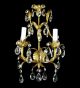 Pair Regency Florentine Sconces Gold Leaf Gilded Italian Crystal Restored Lights Chandeliers, Fixtures, Sconces photo 2