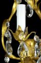 Pair Regency Florentine Sconces Gold Leaf Gilded Italian Crystal Restored Lights Chandeliers, Fixtures, Sconces photo 3