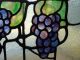 Antique Grape Stained Glass Transom Window 1900-1940 photo 4