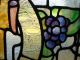 Antique Grape Stained Glass Transom Window 1900-1940 photo 5