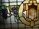 Antique Grape Stained Glass Transom Window 1900-1940 photo 6