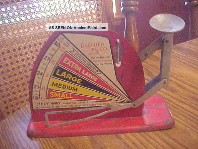Vintage Red Jiffy - Way Egg Scale Jiffy Way Patent 2205917 Egg Grading Scales photo