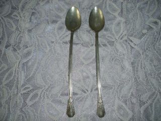 2 Wm Rogers Mfg.  Co Silverplate Long Handled Ice Tea Spoons photo