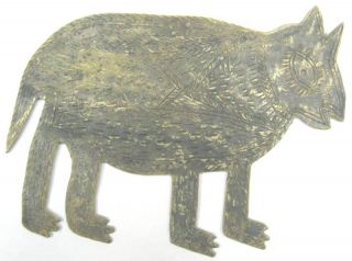 Antique Bronze Animal Cutout Engraved, photo