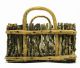 Antique Folk Art Flower Basket Tray Box Tote Caddy Decor Linens Twigs & Branches Primitives photo 3