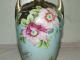 Antique Signed Nippon Japan Hand Painted Porcelain Gorgeous Handled Vase Urn Vases photo 2