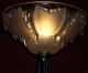 French Art Deco Ezan Opalescent Table Lamp Wrought Iron Lamps photo 4